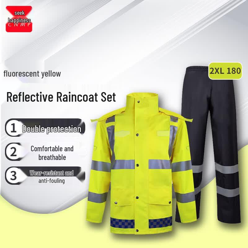 MOUFU JYGH04 High-Visibility Reflective Rain Suit 2XL180 флуоресцентный желтый