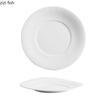 Pure White Wide Edge Striped Plate Ceramic Steak Plate Dessert Snack Plate Pasta Plates Molecular Cuisine Specialty Tableware