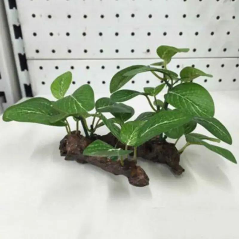 Aquarium simulation plant Plastic Artificial Turtle Tree Trunk plant  Plant Fish Tank Grass Wood Decoration Underwater Plants