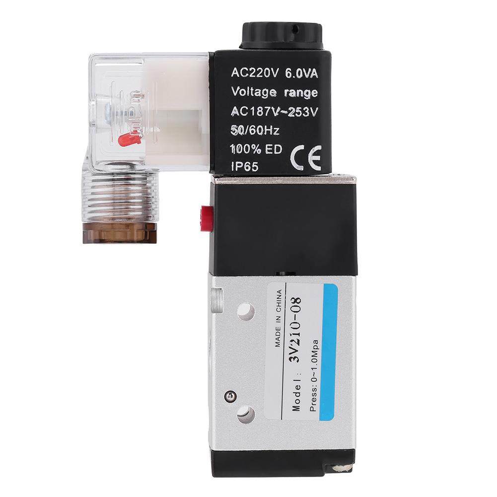 1pc Pneumatic Solenoid Valve 3 Way 2 Position Type G1 4 0.15    0.8 MPa (AC220V)