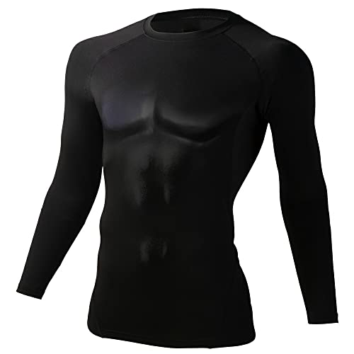 [G-Dragon] Ropa interior de compresión de manga larga de tacto frío 75174 de Jichodo, Talla LL, 44 Negro