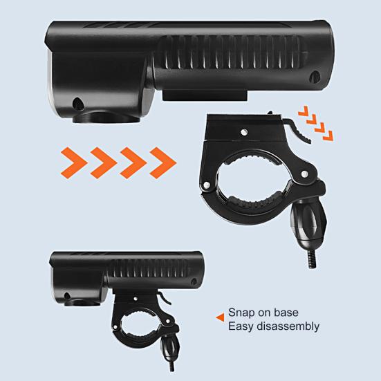 Bicycle Front Light Super Bright USB Rechargeable Quick Release Power Display High Decibel Horn Night Lighting Life Waterproof