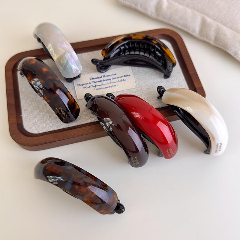 Retro Acetate Simple Temperament High Ponytail Buckle Clip Barrettes Headband Twist Hair Clips Womans Girls Temperament Hairpins