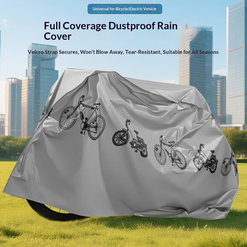 Bicycle Cover Waterproof Sunproof Scratch Resistant Outdoor Bike Protector for Road E-bike Travel Parking Use