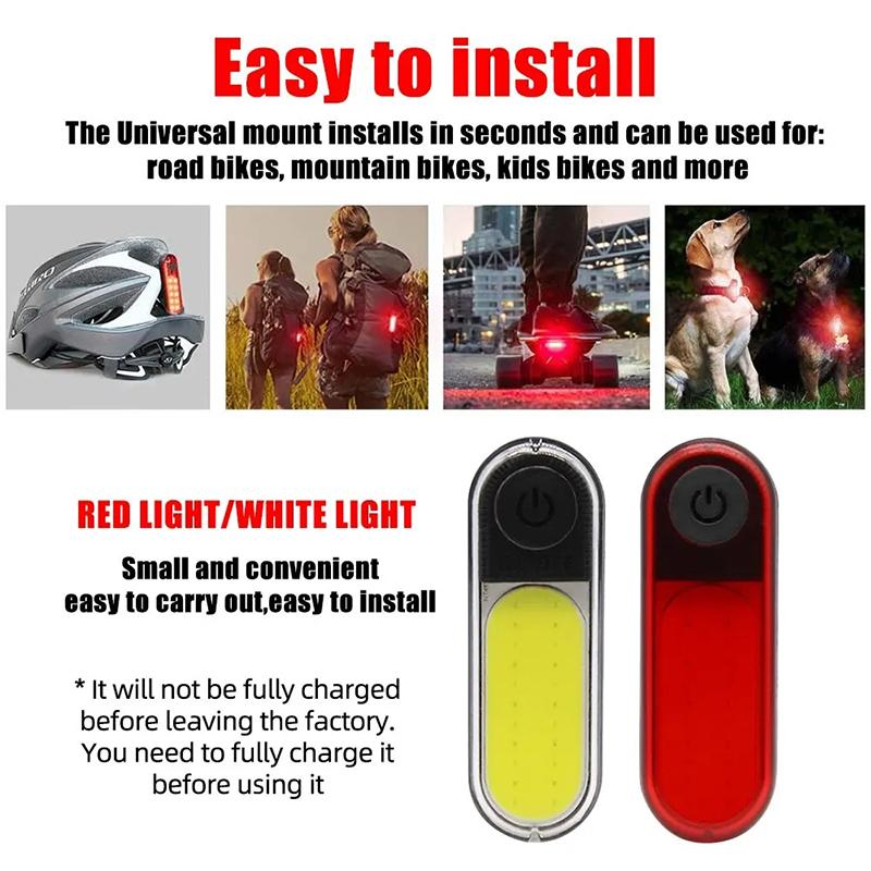 Bicycle Taillights Type-C Super Bright Road Bike Rear Lights Waterproof USB Rechargeable Cycling MTB Lamp