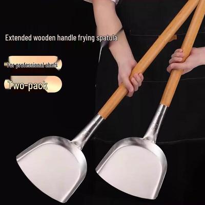 Man Sou Stainless Steel Spatula with Wooden Handle