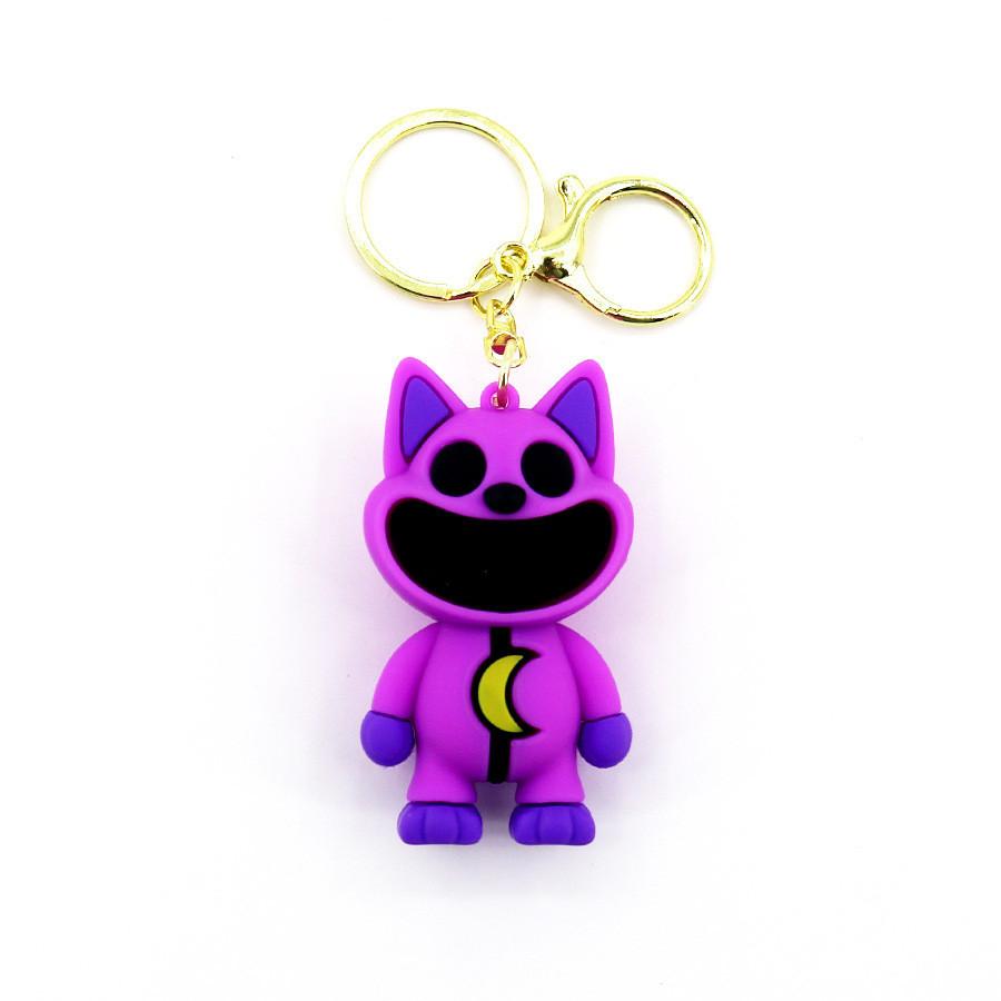 Smilingcritters Bobi Game Time 3 Cute Animal Keychain Big Mouth Monster Pendant Purple