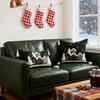 Christmas Snowflake Embroidery Throw Pillow Cover 45x45cm Red Winter Decor Farmhouse Cushion Case