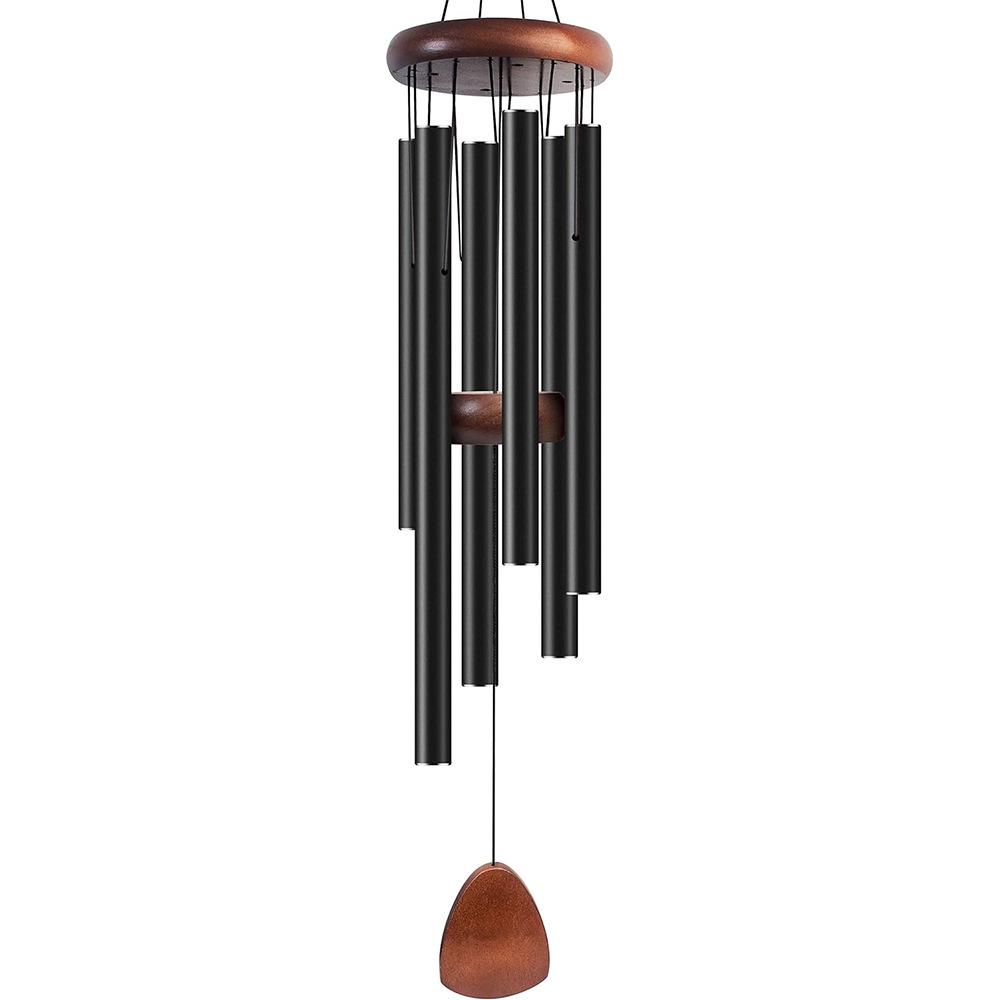 37-inch Retro Six-tube Aluminum Wind Chime Pendant - Home Decor Three-color Wall Hanging Ornament