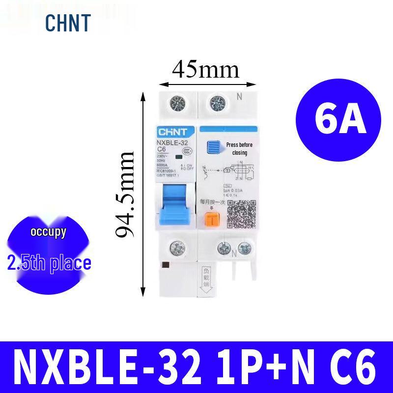 Chint Leakage Protector Circuit Breaker: 2P, 1P3P+N, 4P with Leakage Protection (32A, 20A, 40A, 63A) Air Switch