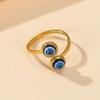 Edelstahl Böser Blick Verstellbare Ringe Bohemian Ethnischer Emaille Blauer Blick Fingerring für Damen Türkei Schmuck Geschenk