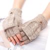 2025 Embroidered Gloves, New Style, Student Gloves, Cashmere Half Finger Gloves, Flip Gloves, Couple Knitted Gloves, Jacquard Warm Gloves