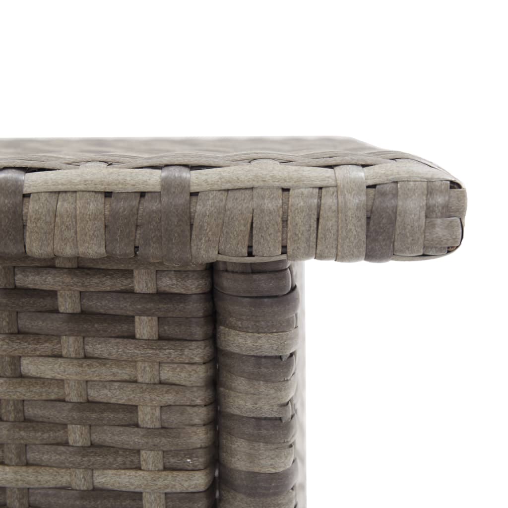 Side Table Gray 50 X 50 X 47 Cm Poly Rattan