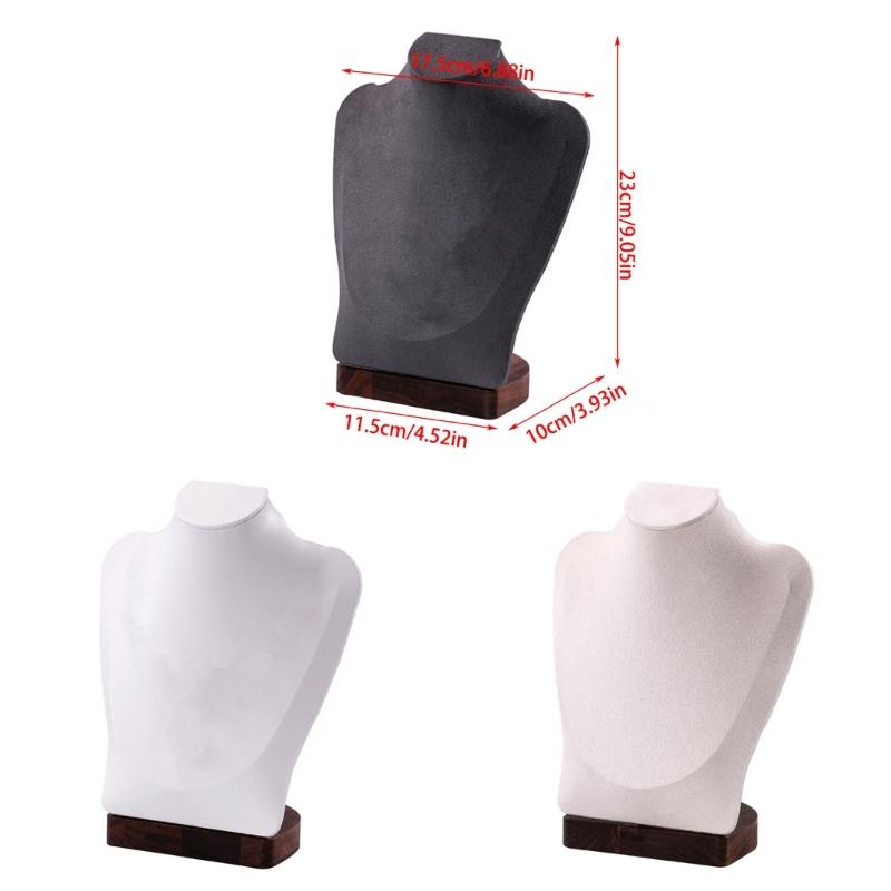 Walnut Wood Jewelry Holder Necklace Display Bust Multifunctional Mannequin Dresser Props for Displaying Necklaces