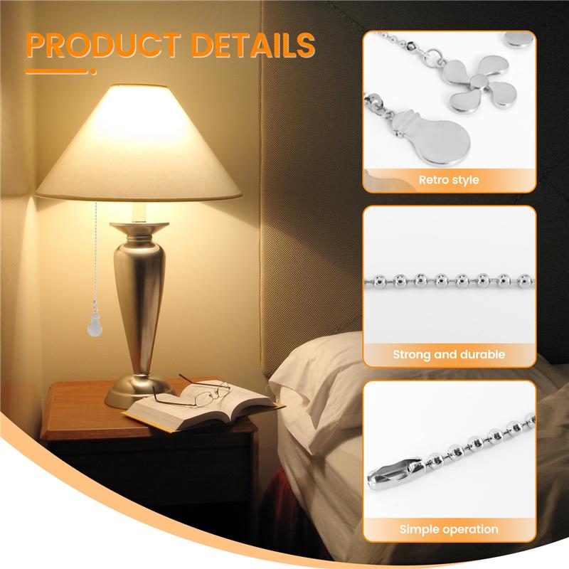 Versatile Ceiling Fan Pull Chain Fan Extension Chain Fan Chain Pulls Decorative 12 Inch Ceiling Fan Chain Extender Ornament