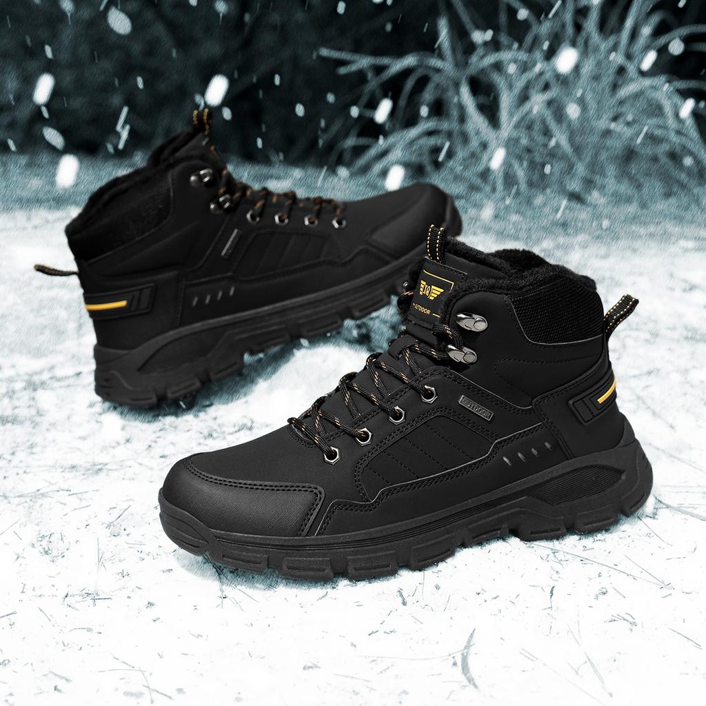 TUINANLE Winter Men Boots Fur Warm Snow Boots Men Hiking Shoes Work Ankle Booties Outdoor Men's Sneakers Footwear
