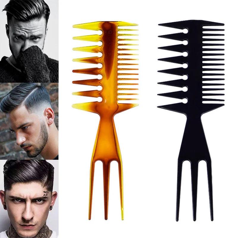 Men Comb Oil Hairdressing Wide Wave Teeth Styling Comb Afro Tail Pick Hair Texture Hairbrush Barbershop Professional Accessories