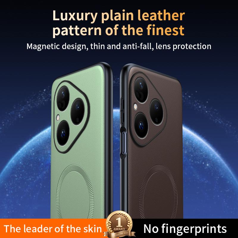 For Huawei Pura 80 Case Magnetic Leather Shield Cover For Huawei Pura 80 High Quality Anti-Fingerprint Non-Slip PC+TPU