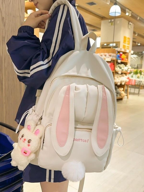 Harajuku Girl Backpack With Bunny Ears School Bag For Teens Waterresistant With Adjustable Straps