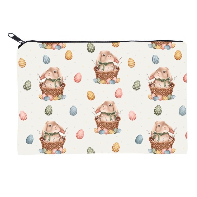 Easter Rabbit Toiletry Bag with Rabbit Pattern Makeup Bag Large Capacity Cosmetics Storage Bag Gift for Girl Women