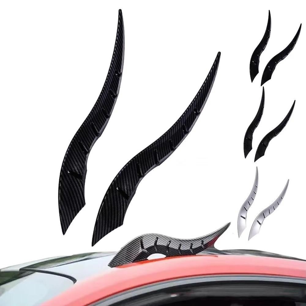 2Pcs 3D Sticker Car Roof Horn Decoration Horn Shaped Roof Horn Ornament Car Exterior Decoration