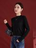 Women's Fashionable Sequin Yarn Wool Cardigan, Slim Fit Round Neck Sweater