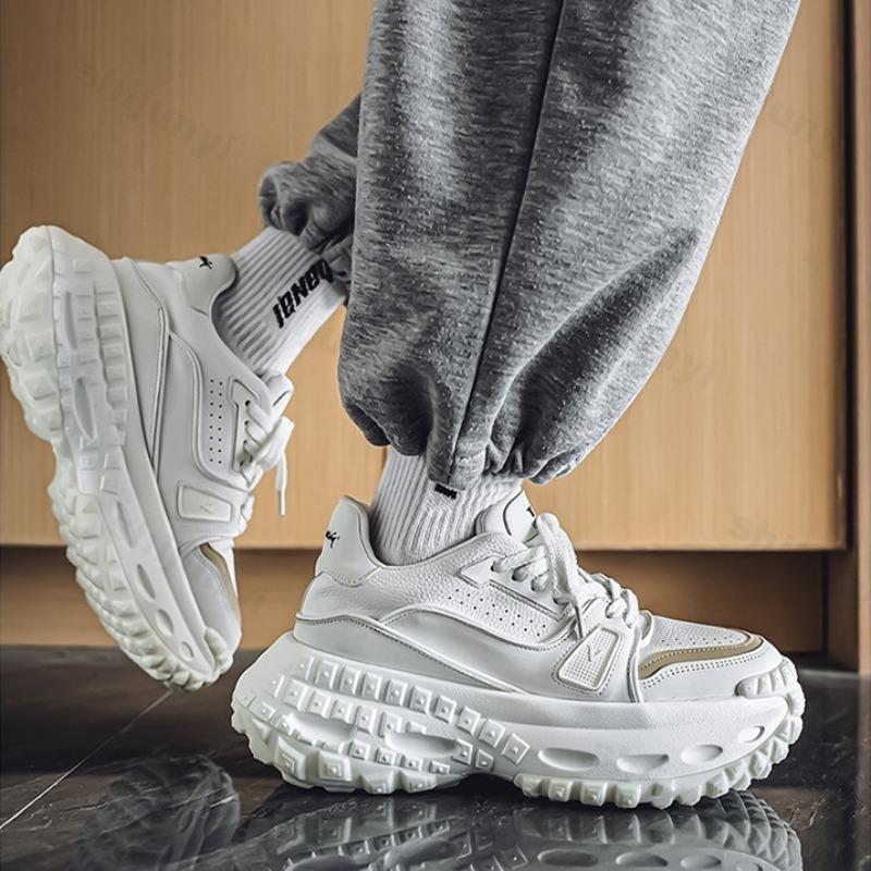 Fashion Niche Design Men's Low Top Casual Thick Soled Shoes 2025 Autumn New Fashion Trend Versatile Comfortable Non Slip Chunky sneakers