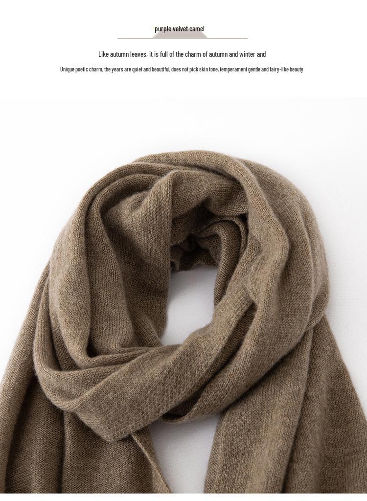 Women's 100% Pure Cashmere Scarf - Warm Autumn/Winter Knit Shawl In Solid Colors