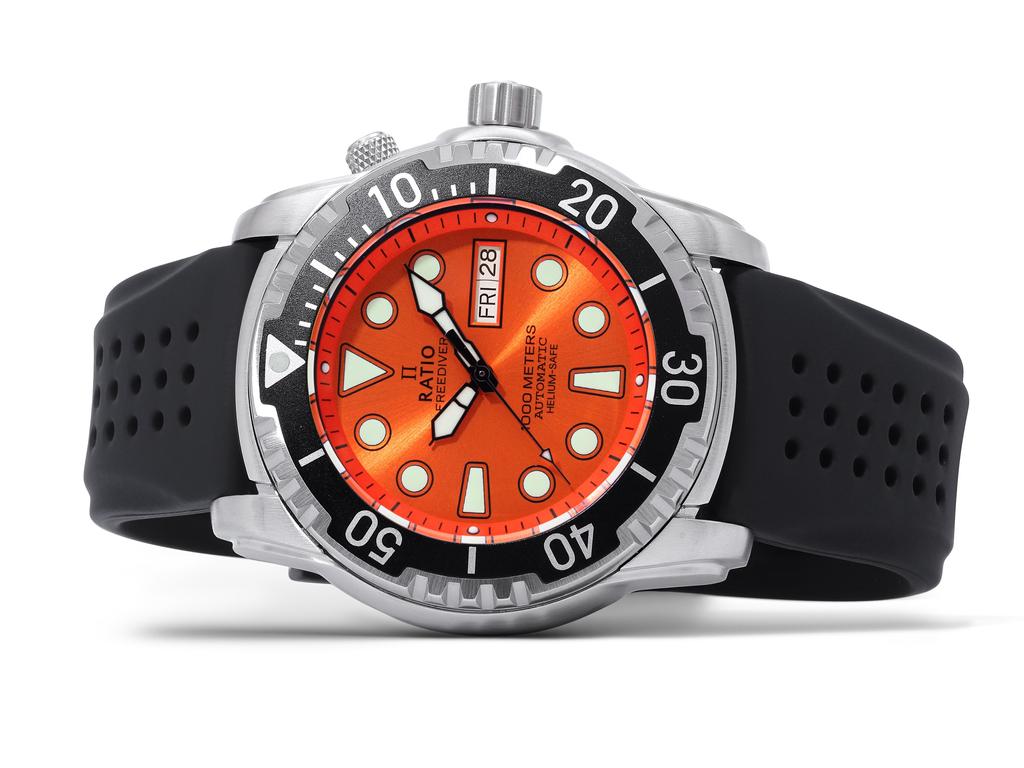 RATIO FreeDiver Version 02 Helium Safe 1000M Sapphire Automatic Orange Dial 1068HA90-34VA-ORG-V02 Men's Watch