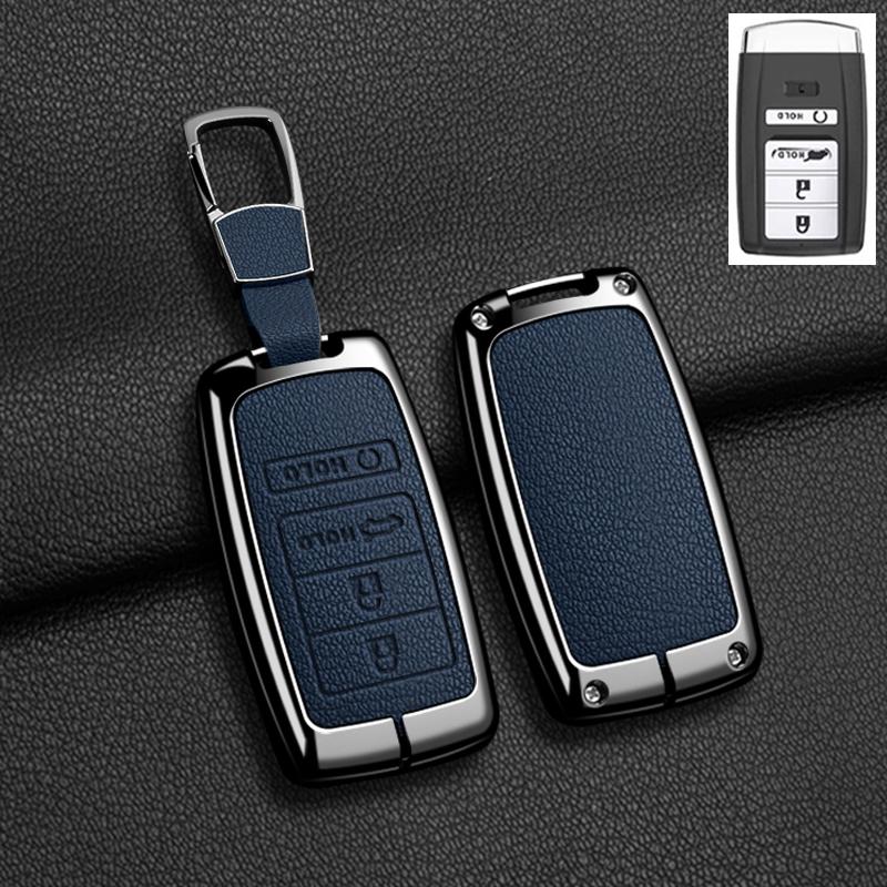 Auto Zinklegierung Leder Schlüssel Fernbedienung Hülle Abdeckung Für Acura RLX MDX CDX TLX-L NSX RDX Schutzhülle Schlüsselanhänger Auto Schlüsselanhänger Zubehör