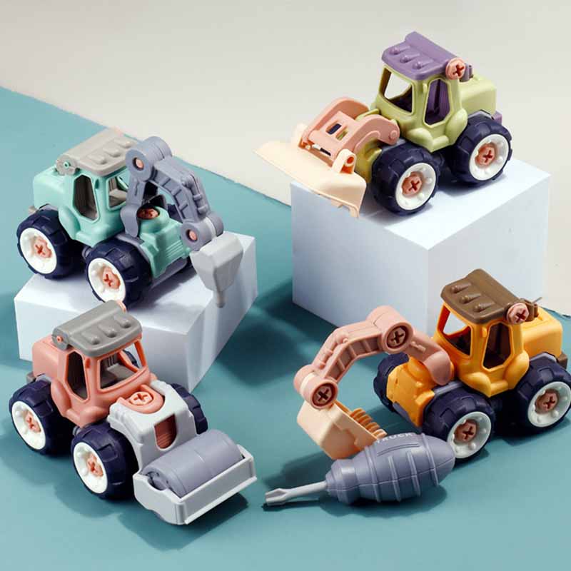 Children's Disassembly Assembly Engineering Vehicle Digging Vehicle DIY Miniature Cars Models Educational Kids Boys Plastic Toy