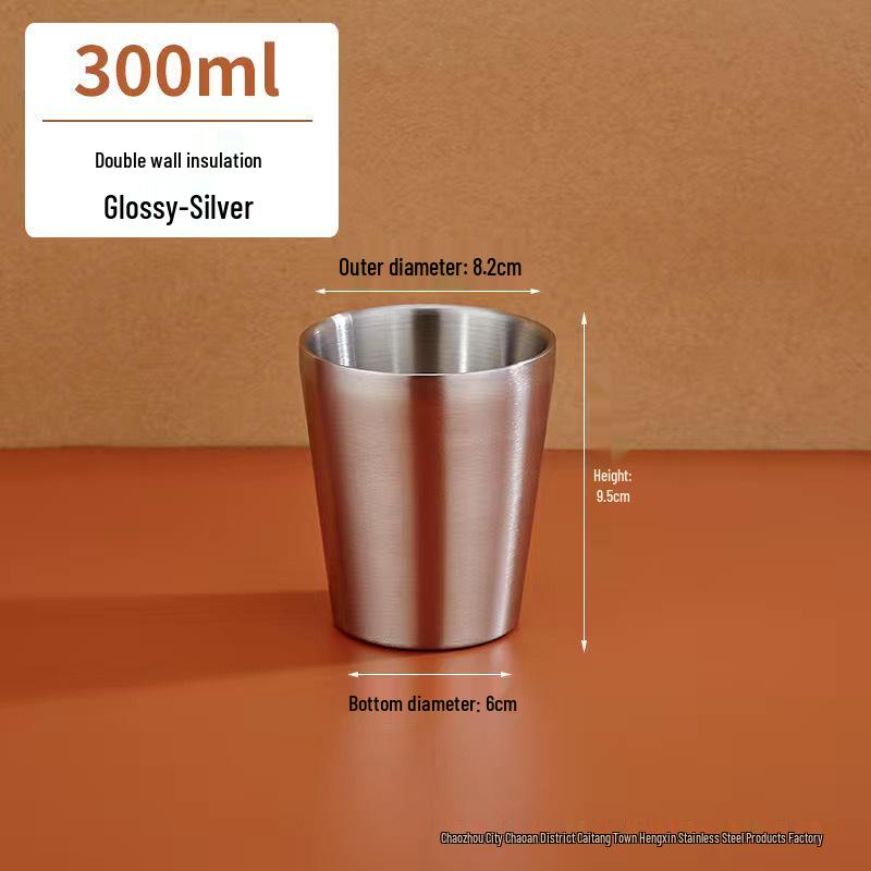 Korean Style Double Layer Insulated 304 Stainless Steel Cup for Water, Tea, Coffee, Beer, and Cold Drinks