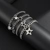 Ingemark 4 Stück/Set Vintage Hohl Pentagramm Anhänger Armband Herren Trend Punk Metall Verstellbar Ästhetik Armbänder Partner Schmuck