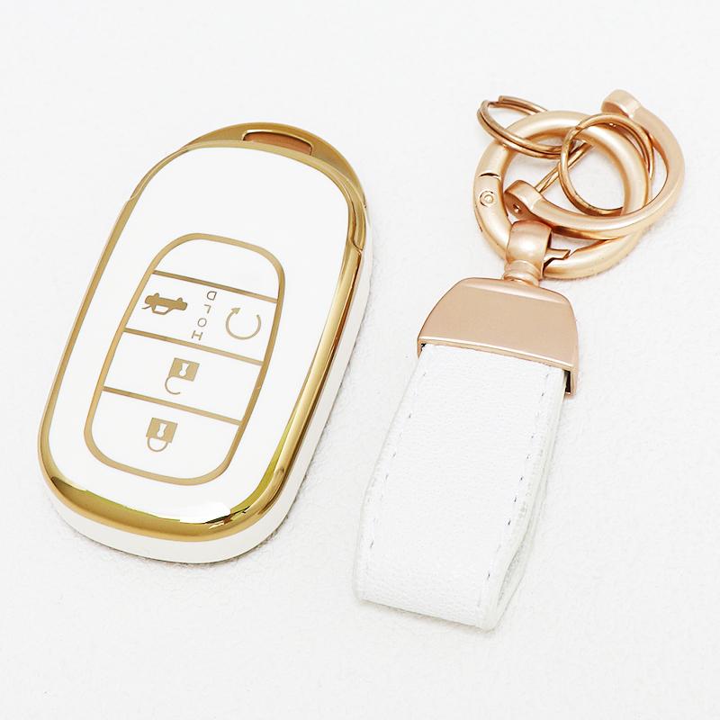 4/5 Buttons Tpu Auto Keyless For Honda Hr-V Cr-V Pilot Accord Civic Sport Si Ex Ex-L Car Key Case Cover Keychain Protector