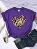 Fashion Leopard Wild At Heart Women'S Tshirt Cotton Breathable Short Sleeve Casual Comfortable Clothing Cotton Oversized T Shirt