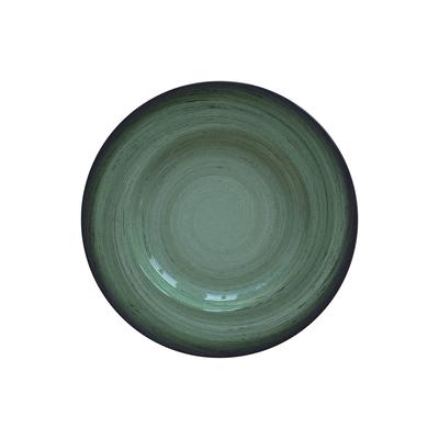 Tramontina Rustico Dessert Pale Spiral Microwave and Dishwasher Made In TRAMONTINA Plate, Green, 21cm, Rimmed, Pattern, Porcelain, Safe, Simple,