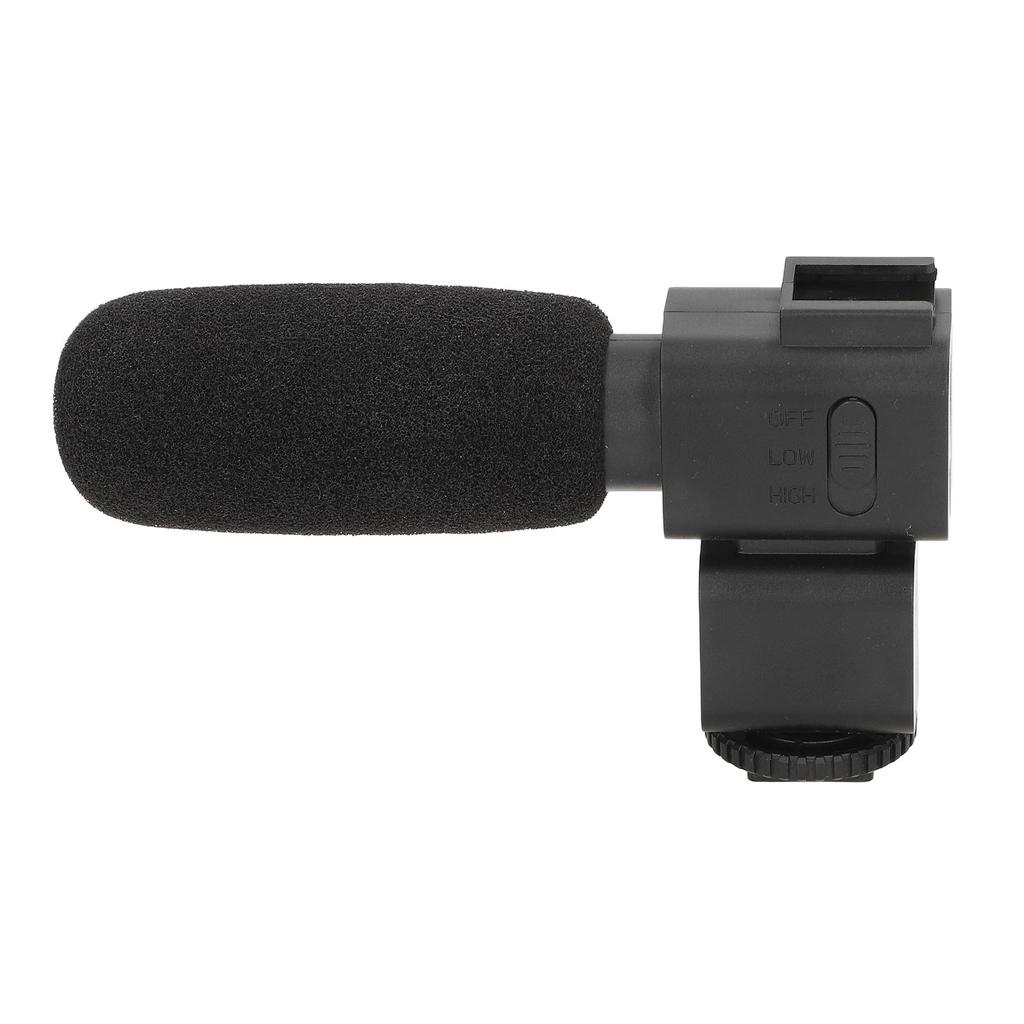 Video Recording Microphone Wide Range Frequency Shock Absorbing Stereo Interview Microphone for Camera