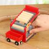 Wooden Lumber Yard Blocks Car Kit Model Kids Toy Train Track Scene Accessories