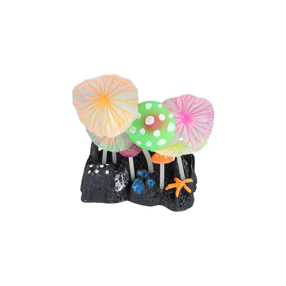 Sucker Fluorescent Aquarium Water Grass Simulation Mushroom Fish Tank Ornament Artificial Plants