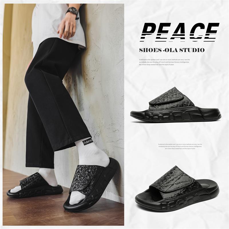 Sandálias Masculinas da Moda Antiderrapantes Chinelos de Verão de Alta Qualidade para Exterior Praia Chinelos de Sola Grossa Sapatos Casuais Sapatos Masculinos Sapatos de Água