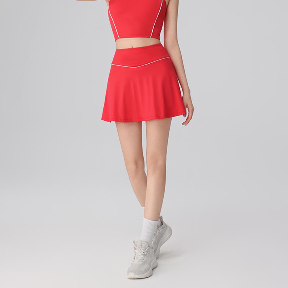 

Бингсе Колорблок Фитнес-комплект: Влагоотводящий бюстгальтер для йоги и дышащая теннисная юбка Medium