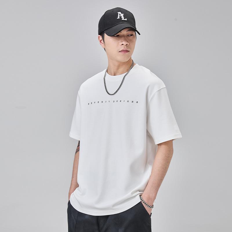 

Новая летняя футболка с коротким рукавом, реагирующая на холод, мужская свободная хлопковая футболка с полурукавом, базовая модная футболка с круглым вырезом 4XL