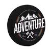 1Pcs Car PU Leather Spare Tire Cover Go Wild Adventure Campfire For Toyota Honda Suzuki Jimny Jeep Wheel Protectors Accessories