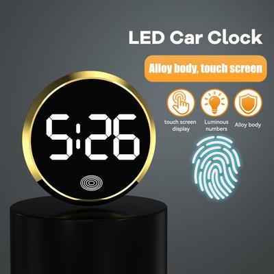 LED Aydınlatmalı Araba Saati Otomobiller Dahili Yapışkanlı Mini Dijital Saatler Oto Süsleme Aksesuarları