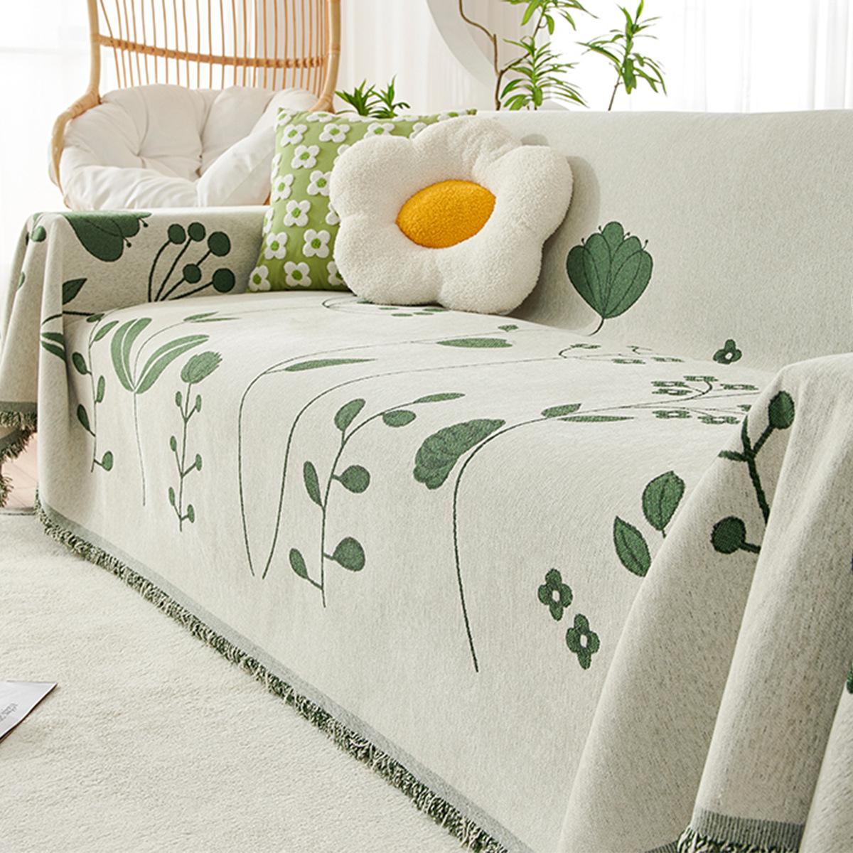 

Чехол для дивана, полотенце, одеяло, полностью покрытое двустороннее синельное одеяло «Четыре сезона», универсальный пасторальный стиль, может покрыть арендный чехол для императорской наложницы 180*130cm