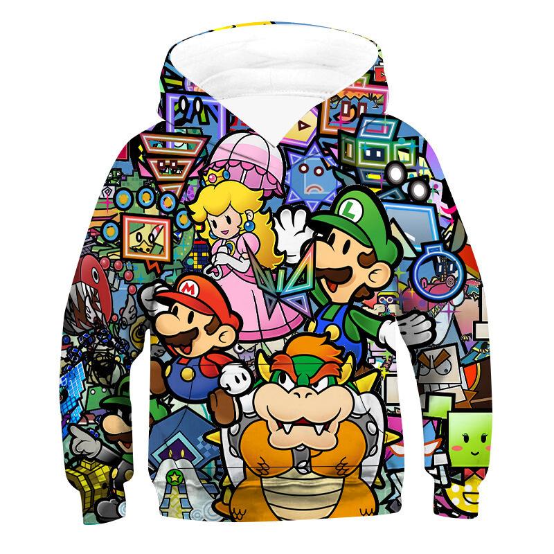 Super Mario Brothers Mario Children's Versatile Sweater Cosplay Spring and Autumn Anime Hoodie Jacket Men