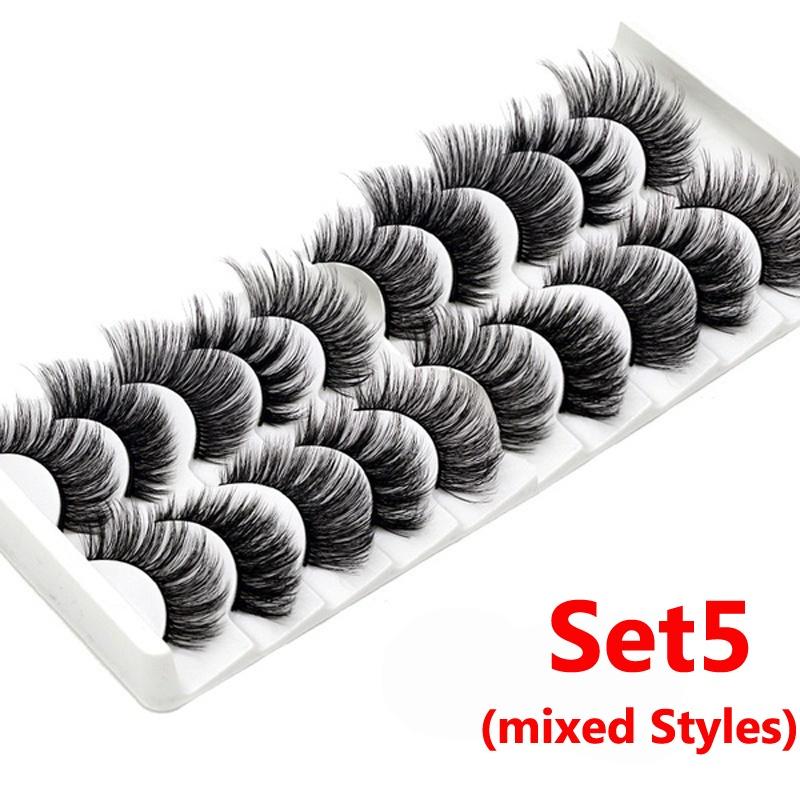 8/20 párov 15-20 mm prírodné 3D umelé mihalnice Makeup Kit Mink Lashes Predlžovanie norkových mihalníc