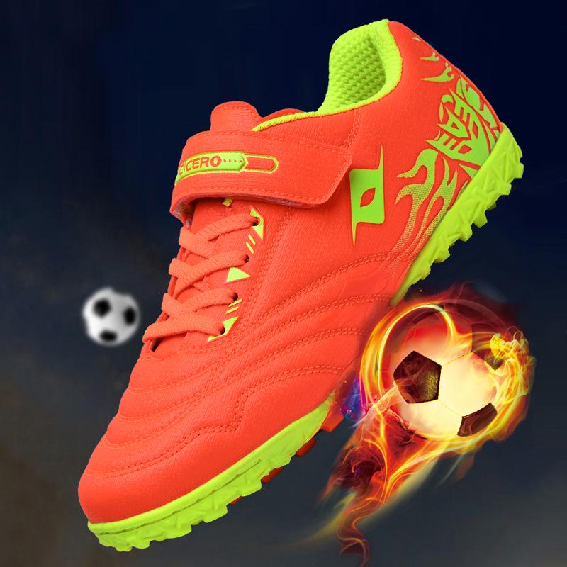 Xisailong Kids' Soccer Shoes, Velcro, TF Studs, for Primary & Middle School Students