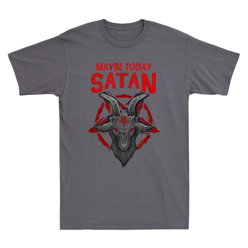 New Maybe Today Satan I Satanic Baphomet Goat Vintage Men's Short Sleeve Tee High-end Luxury Is for Both Men and Women Top Y2k