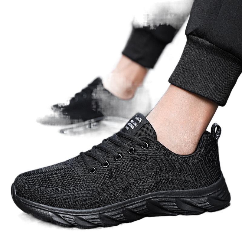 Summer New Black Mesh Breathable Sneakers Soft-soled Running Shoes Casual Shoes